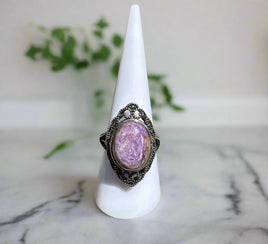 Natural Charoite Ring #7