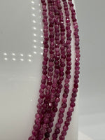 Natural 2mm Ruby Faceted Necklaces