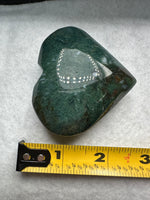 Moss Agate Carved Heart #4