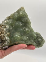 Prehnite mixed with Green Tourmaline Raw Specimen #10
