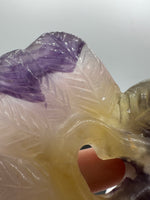 Rainbow Fluorite Decorative Carved Heart with Stand #6