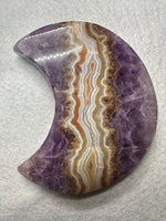 Amethyst Lace Agate Large Moon #1