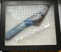 Handmade Fluorescent Ruby in Fuchsite Mica, India and Sheen Obsidian, Davis Creek, Ca. Dagger