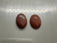 Goldstone 18x13mm Cabochon Pair