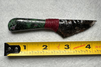 Handmade Fluorescent Ruby in Zoisite, Africa and Mahogany Sheen Obsidian, Glass Buttes, OR, Dagger
