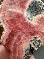 Rhodochrosite Slab #1 – Rose Pink Banded Polished Collector Specimen