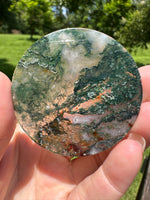 Moss Agate Polished Round Slice #10