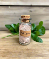 Pink Quartz Chips In Bottle