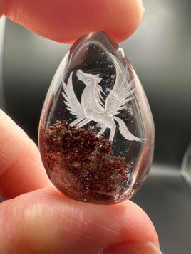 Beautiful Pegasus Garden Quartz Inner Scene Carving #3