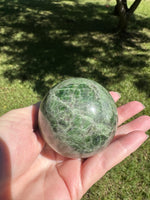 Natural Green Diopside Crystal Sphere 365g – Polished Green Gemstone #2