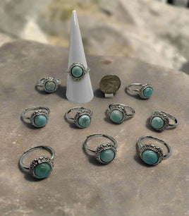 Natural Larimar Rings