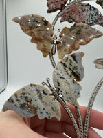 8th Vein Ocean Jasper Butterfly Stand with Small Sphere Holder #2