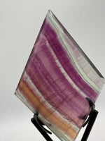 Rhombus Shaped Fluorite Carving with Stand #1