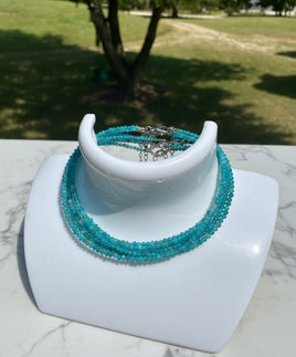 Natural 2mm Blue Apatite Anklets