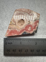 Natural Rhodochrosite Slab #8 – Pink Banded Orb & Druzy Crystal Mineral Specimen