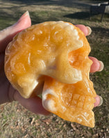 Yellow and White Mixed Calcite Skull #3