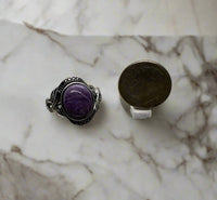 Natural Charoite Ring #8