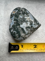 Moss Agate Carved Heart #3