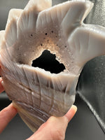 Druzy Agate Geode Indigenous-Inspired Warrior Carving #2