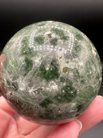 Natural Green Diopside Crystal Sphere 334g – Polished Gemstone #1
