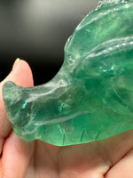 Natural Green Fluorite Dragon Head Carving #2 – 364g