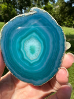 Dyed Blue Agate Slice #30