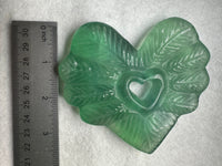 Green Fluorite Decorative Carved Heart with Stand #3