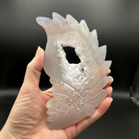 Druzy Agate Geode Indigenous-Inspired Profile Headdress Carving #3