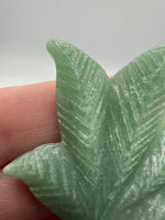Green Aventurine Cannabis Leaf Carving #6
