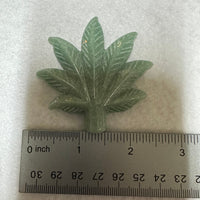 Green Aventurine Cannabis Leaf Carving #1