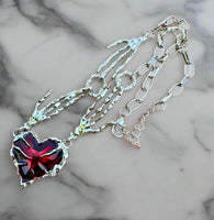 Gothic Heart and Hand Necklace