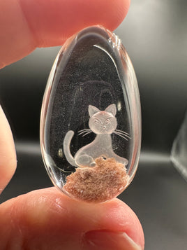 Beautiful Cat Garden Quartz Inner Scene Carving #3