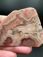 Rhodochrosite Slab #2 – Pink & Cream Banded Polished Collector Specimen