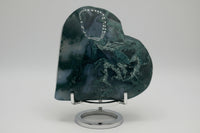 Moss Agate Carved Heart #9