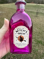 Witch's Brew Whimsical Glass Bottle
