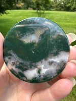 Moss Agate Polished Round Slice #23