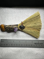 Tiger Eye & Amethyst Decorative Crystal Broom with Owl