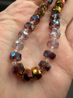Multicolor and Metallic Iris Faceted Glass Bead Strand – Mixed Rondelle Beads for Jewelry Making