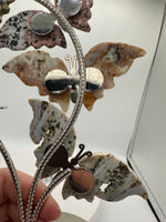 8th Vein Ocean Jasper Butterfly Stand with Small Sphere Holder #2
