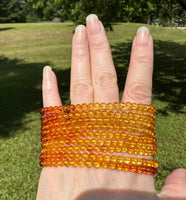 Natural Amber Gradient Bead Bracelets