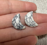 White Howlite Imitation Moon Pair