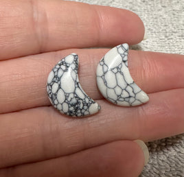 White Howlite Imitation Moon Pair