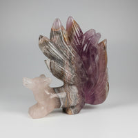 Amethyst Mixed Agate Nine-Tailed Fox Carving #2