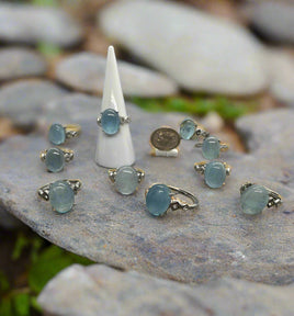 Natural Oval Aquamarine Rings