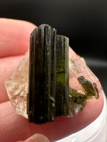 Natural Quartz with Green Tourmaline Crystal – Minas Gerais, Brazil Mineral Specimen