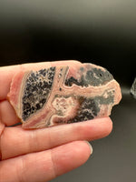 Rhodochrosite Slab #12 – Natural Pink Banded Mineral Specimen – Polished Display Stone