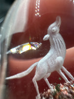 Beautiful Wolf Garden Quartz Inner Scene Carving with Rainbow #1