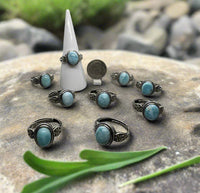 Natural Larimar Rings