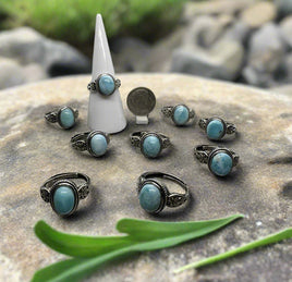 Natural Larimar Rings