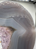 Large Amethyst Agate Heart with Stand #2